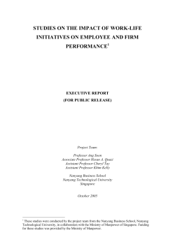 Studies on the Impact of Work-Life Initiatives on Employee and Firm