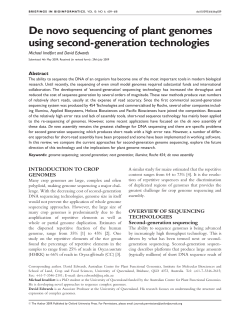 De novo sequencing of plant genomes using