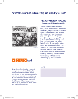 Disability History Timeline - National Consortium on Leadership and