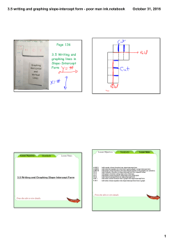 3.5 writing and graphing slope-intercept form