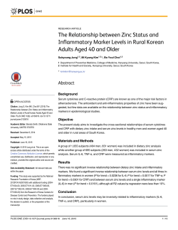 The Relationship between Zinc Status and Inflammatory
