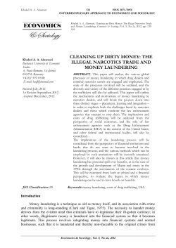 CLEANING UP DIRTY MONEY: THE ILLEGAL NARCOTICS TRADE