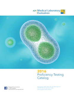 Proficiency Testing Catalog - American College of Physicians