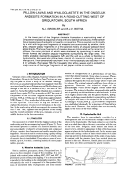 pillow-lavas and hyaloclastite in the ongeluk andesite formation in a
