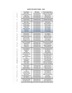 hoops for hope teams &ndash; 2013
