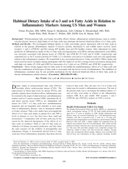 Habitual Dietary Intake of n-3 and n-6 Fatty Acids