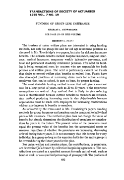 FUNDING OF GROUP LIFE INSURANCE The trustees of union