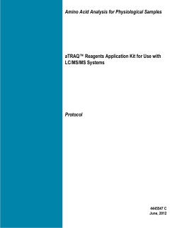Amino Acid Analysis for Physiological Samples Protocol
