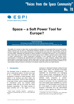 Space &ndash; a Soft Power Tool for Europe? - Space Policy Institute