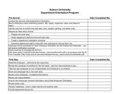 Auburn University Department Orientation Program
