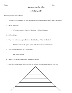 Ancient India Test Study Guide