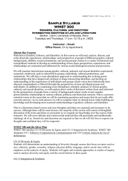 WMST 300 - University of Nevada, Reno