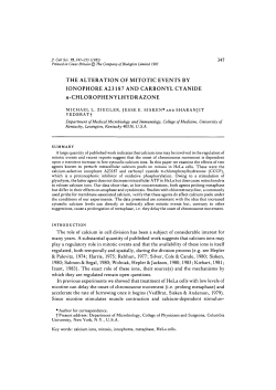 THE ALTERATION OF MITOTIC EVENTS BY IONOPHORE A23187