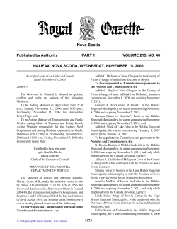 NS Royal Gazette Part I - Volume 215, No. 46