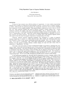 Using Dependent Types to Express Modu|ar Struetr~re