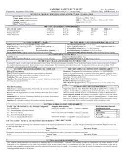 SRS MATERIAL SAFETY DATA SHEET Effective Date: 1/09