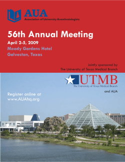 56th Annual Meeting - Association of University Anesthesiologists