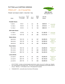 PUTTING and CHIPPING GREENS PRICE LIST