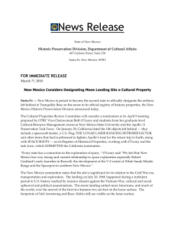 News Release - New Mexico Historic Preservation Division