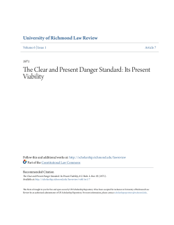 The Clear and Present Danger Standard