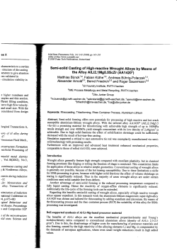 semi-solid casting of High-reactive wrought Ailoys - RWTH