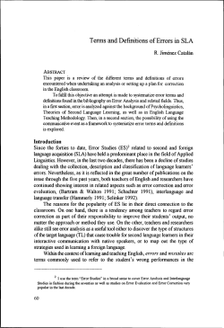 Tems and Definitions of Errors iil SLA