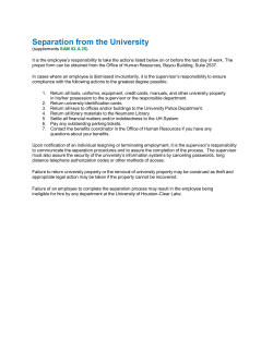 Separation from the University - University of Houston
