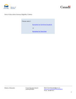 French Bursary Criteria
