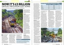 Modern Railways article on &pound;3b GWR electrification costs, Dec 2015