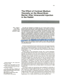 The Effect of Contrast Medium Viscosity on the Blood