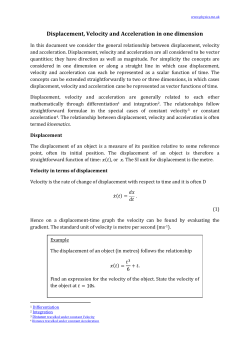 Displacement, Velocity and Acceleration in one