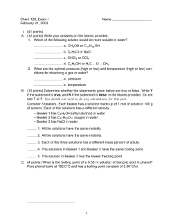 Chem 128, Exam I Name February 21, 2003 I. (41 points) A. (12