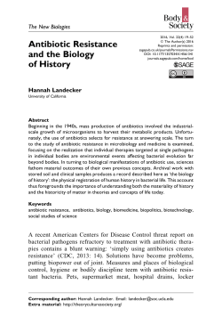 Antibiotic Resistance and the Biology of History
