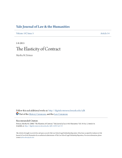 The Elasticity of Contract - Yale Law School Legal Scholarship