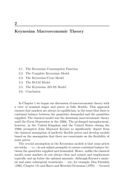 2 Keynesian Macroeconomic Theory