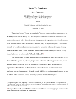 Border Tax Equalization - School of International and Public Affairs