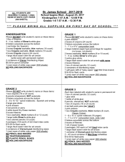 K-5 Supply List - St. James Catholic School