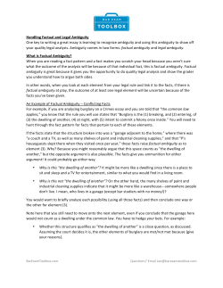 Handling Factual and Legal Ambiguity