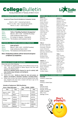 March 02 2017 - University of St. La Salle