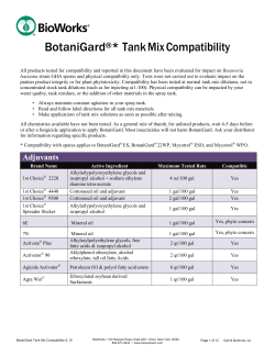 BotaniGard&reg;* Tank Mix Compatibility