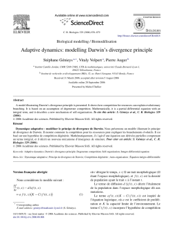 Adaptive dynamics: modelling Darwin`s divergence principle