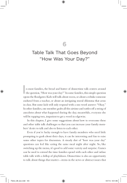 Table Talk That Goes Beyond “How Was Your Day?”