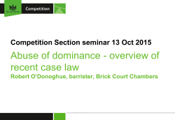 Abuse of dominance - overview of recent case law