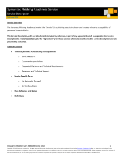 Symantec Phishing Readiness Service