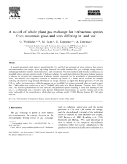 A model of whole plant gas exchange for