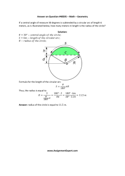 Answer on Question #48595 &ndash; Math &ndash; Geometry If a central angle of