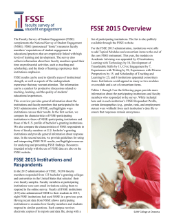 FSSE 2015 Overview