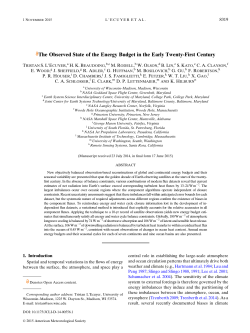 The Observed State of the Energy Budget in the Early Twenty