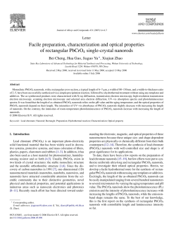 Facile preparation, characterization and optical properties of