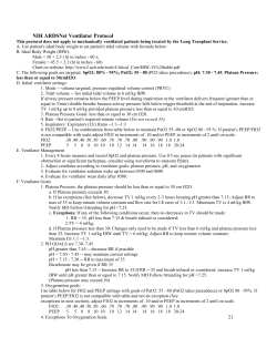 NIH ARDSNet Ventilator Protocol This protocol does not